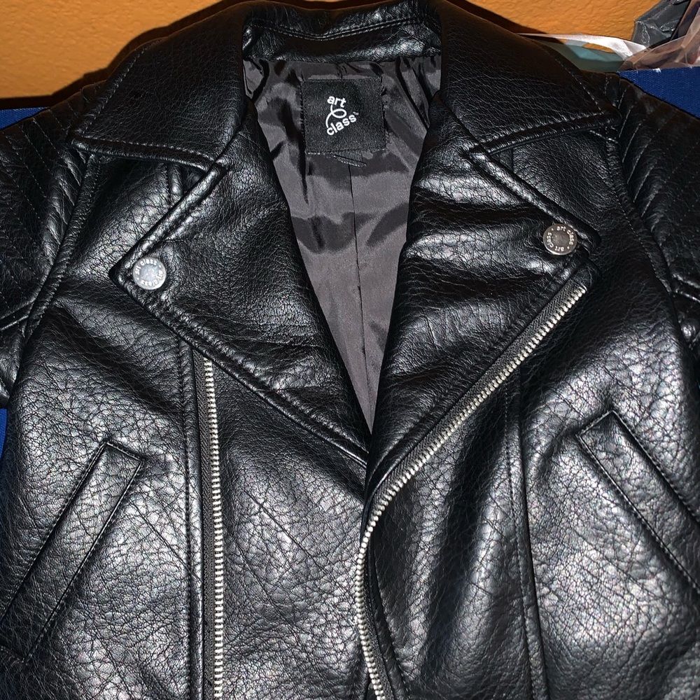 Kids Faux Leather Moto Jacket